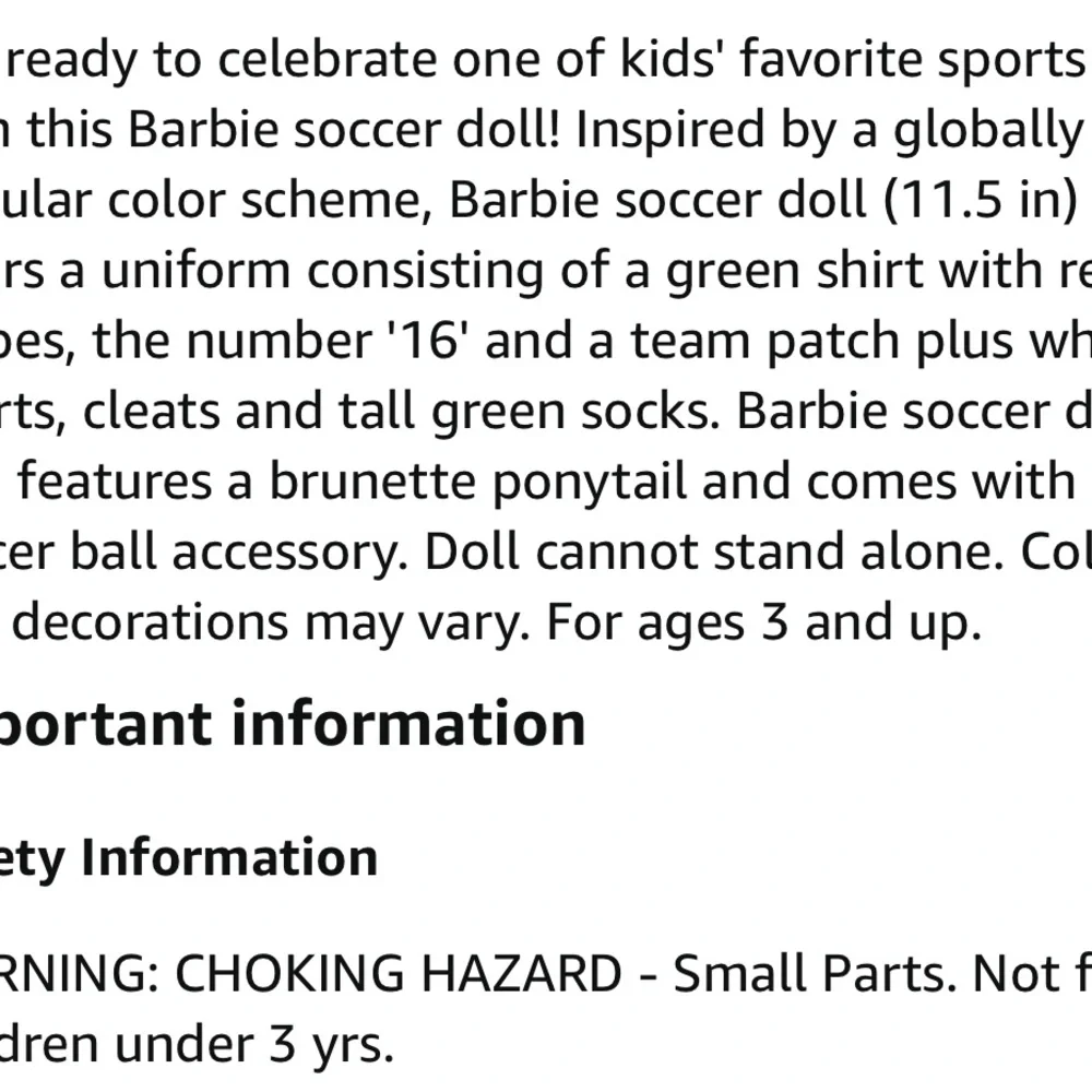 Barbie Soccer Player Doll with Green Jersey and White Shorts - Picture 6 of 6